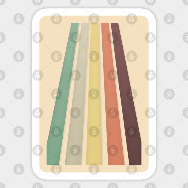 Retro Color Stripes Sticker by OurSimpleArts